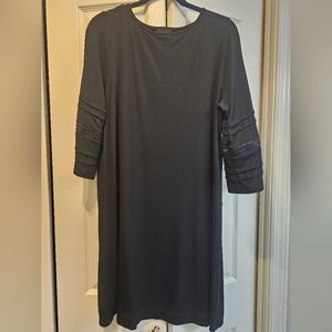 J.JILL Black Wearever Collection Size Petite L Dress EUC Sleeve Detail